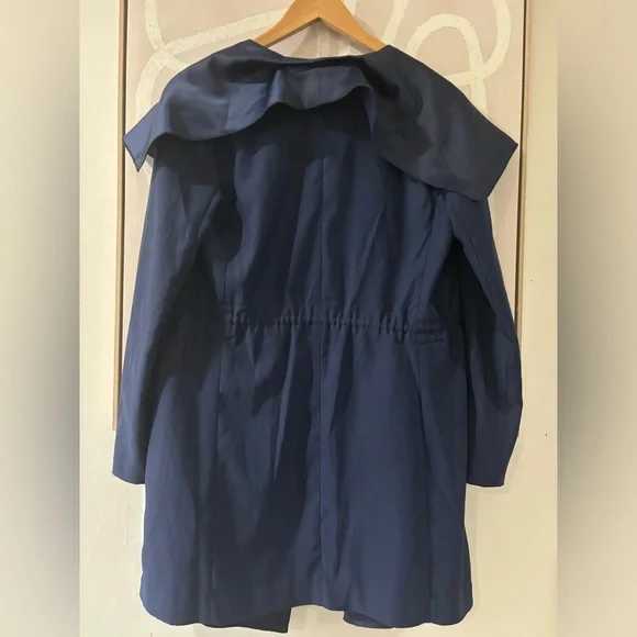 $298 NEW Lilly Pulitzer VALERIA DRESS COAT True Navy Trench Open Front XS - Picture 8 of 10